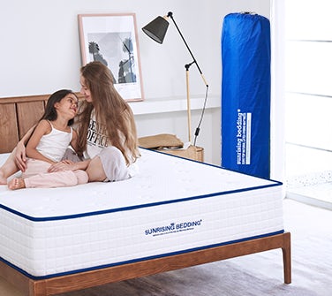 Sunrising Bedding 12 inch Natural Latex & Gel Infused Memory Foam Mattress, Sleep Cooling Medium Firm, Non-Toxic & Without Fiberglass, No Chemical Smell, Assembled in USA, Certipur-US,120 Night Trial, 20 Year Warranty